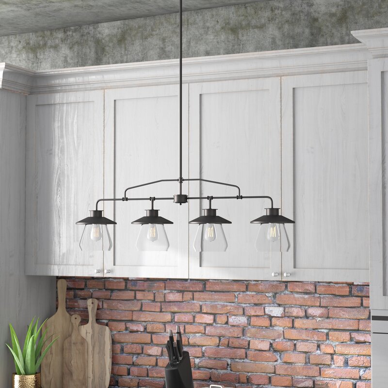 Ceiling Lights Over Kitchen Island : Hung from a vaulted ceiling